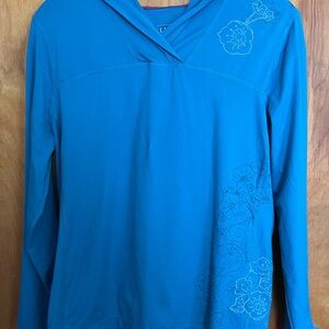 L.L. Bean Women's Teal Floral Hoodie